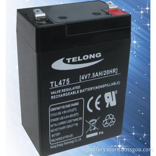 4V7.5ah Lead Acid Battery Rechargeable Maintenance Free Battery for Emergency Lighting (CE RoHS UL ISO)